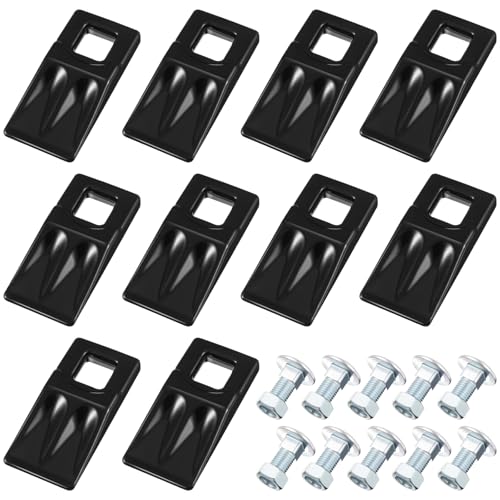 Hicarer 10 Pack Square Hole Replacement Auger Teeth with Hardware, High Hardness Carbon Steel Auger Post Hole Digger Tooth for Woodworking Construction and DIY Tools