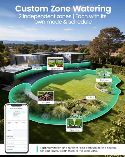 Smart Irrigation System App Remote Control 200W Custom Schedule Dual Zone - size: DPW-200W