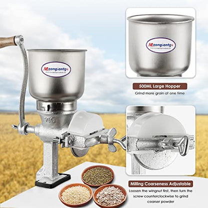 Moongiantgo Corn Grinder Cast Iron Hand Crank Grain Mill