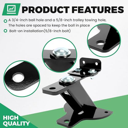 HECASA Universal 3-Way Lawn Garden Tractor Hitch Compatible with John Deere Cub Cadet Husqvarna Riding Mowers Trailer Tow Hitch 5" Rise Heavy Duty Steel Black