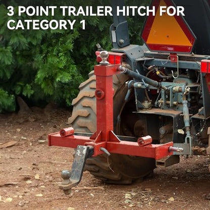 YITAMOTOR 3 Point Trailer Hitch with 2" Receiver for Category 1 Tractors