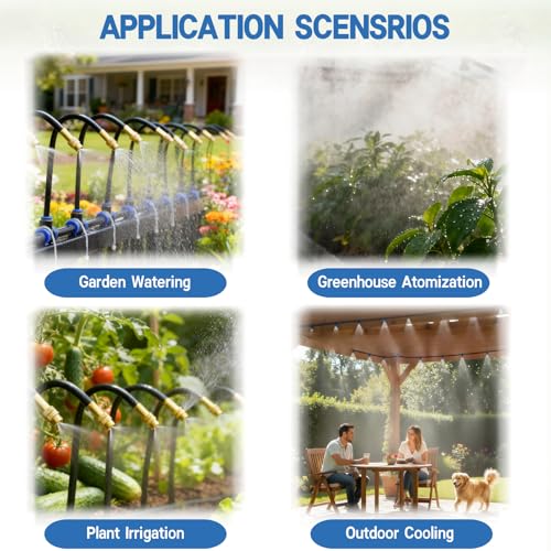 360° Adjustable Drip Irrigation System, 50FT, 15/32 inch Hose