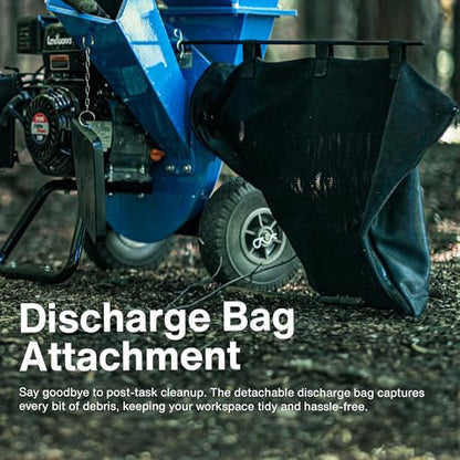 Landworks 3-in-1 Gas Wood Chipper Shredder, 7 HP, 3" Capacity