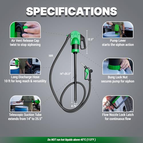 TERA PUMP Manual Lever Action Pump w/Gas Pump Style Nozzle - style: Chemical / DEF Pump