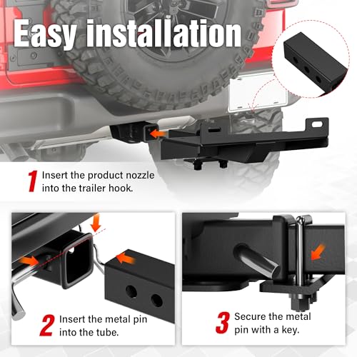 YZONA Tow Hitch 2 Inch, Trailer Hitch Winch Mount with 2" Receiver, Universal Heavy-Duty Winch Plate Bracket for Truck/Pickup/ATV/UTV/SUV, 17000 lbs Towing Capacity, Mounting Cradle, Black - size: Hitch Winch Mount