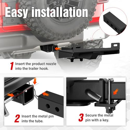 YZONA Tow Hitch 2 Inch, Trailer Hitch Winch Mount with 2" Receiver, Universal Heavy-Duty Winch Plate Bracket for Truck/Pickup/ATV/UTV/SUV, 17000 lbs Towing Capacity, Mounting Cradle, Black - size: Hitch Winch Mount