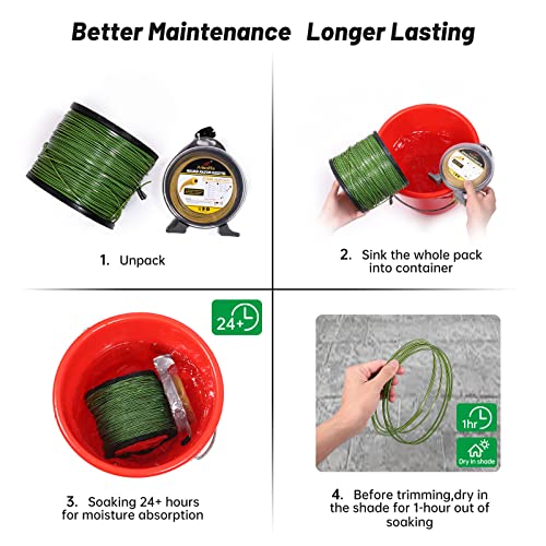 Anleolife .095" ZT3 Pro Heavy Duty Diamond Weed Eater String, 1870ft 5 lb - color: 5lb .095" (2.4mm)
