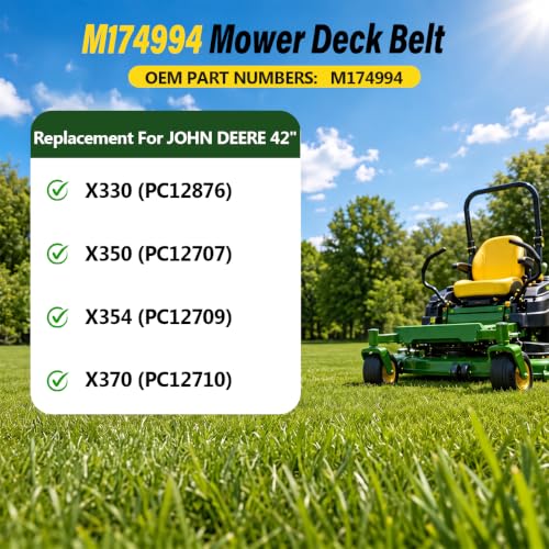 M174994 Deck Belt 0.56" x 144.8" Replacement for John Deere - size: M174994