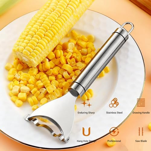 Bestac Stainless-Steel Kernel Removal Tool - For Fast, Easy Corn Shucking in Home Kitchens. (1)