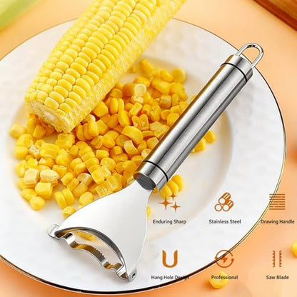 Bestac Stainless-Steel Kernel Removal Tool - For Fast, Easy Corn Shucking in Home Kitchens. (1)