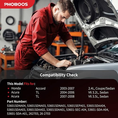 PHOBOOS Hydraulic Power Steering Rack and Pinion Assembly Compatible with Honda Accord 2003-2007 2.4L, Acura TL 2004-2006 3.2L & 2007-2008 3.5L, New Unit, Leak Resistance, Direct Fit, Ref. 26-2703 - size: 26-2703