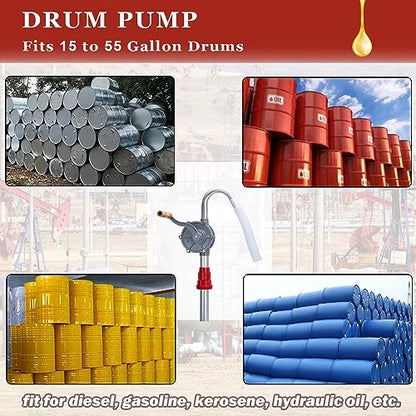 GDDGHS 55 Gallon Drum Pump Rotary Barrel Pump Aluminum - style: Modern
