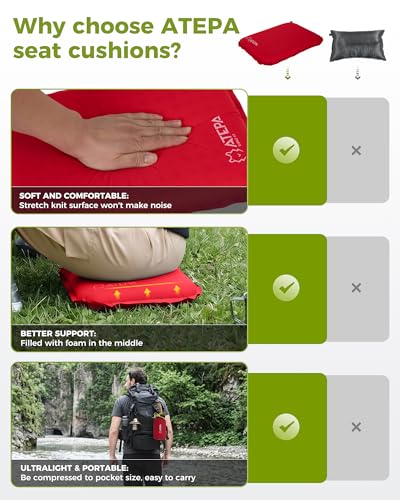 ATEPA Inflatable Seat Cushion - color: 1 Pack - Red