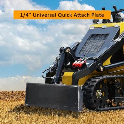 Heavy Duty 1/4" Quick Attach Mount Plate for Mini Skid Steer, Compatible with Toro Dingo & Ditch Witch, 1/2" Thick Insert, Ideal for Attachment and Mounting