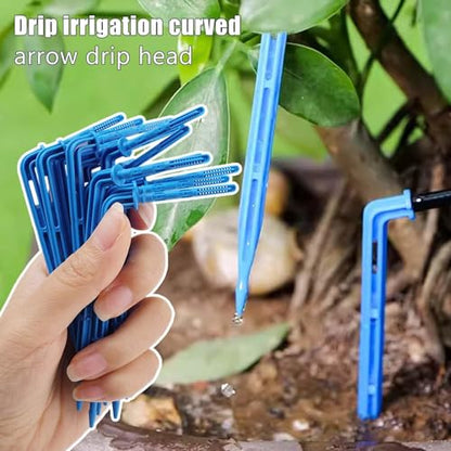 15pcs Bend Arrow Dripper 90 Degree Micro Drip Irrigation Kit Emitters for 4/7mm Hose Garden Watering Tools Saving Drippers (Blue) - color: Blue