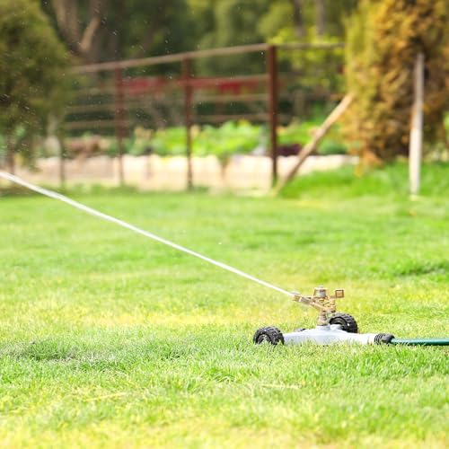 RESTMO Heavy Duty Full Metal Impact Sprinkler with Wheeled Base - size: 1 Pack