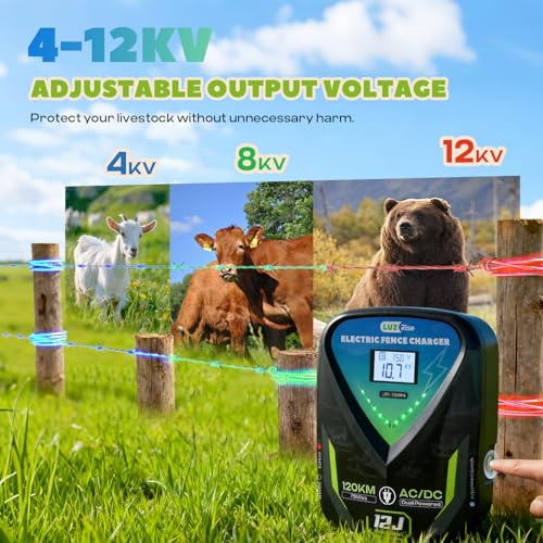 12J AC/DC Fence Charger, 10KV, 120KM Range
