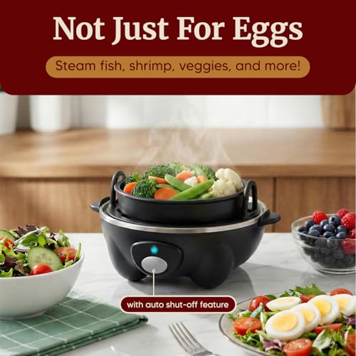Elite Gourmet EGC-007B Rapid Egg Cooker, 7-Egg Poacher/Omelet Maker, Black - color: Black