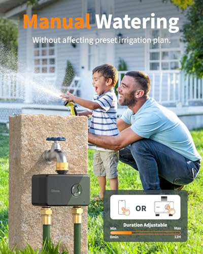 Diivoo Brass WiFi Sprinkler Timer 2 Zone for Garden Hose Remote Control - size: 2 Outlets