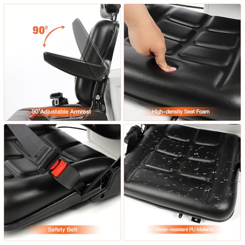 Ergonomic Tractor Seat, Universal Forklift Seat, Lawn Mower Seat | Forklift Compatible
