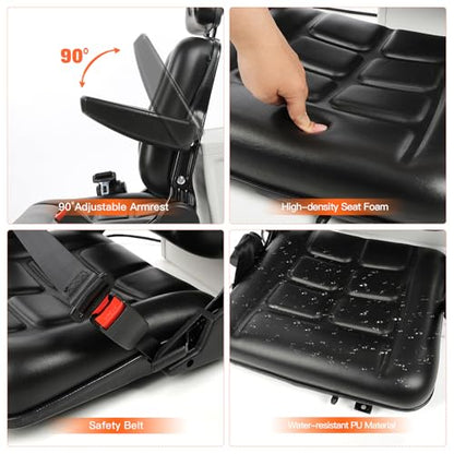 Ergonomic Tractor Seat, Universal Forklift Seat, Lawn Mower Seat | Forklift Compatible