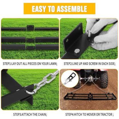 8FT Drag Harrow Heavy Duty Driveway Grader Power Rake - size: 8FT