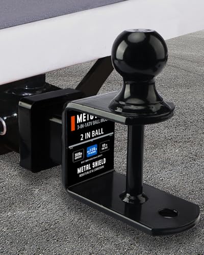 METOWARE ATV/UTV Trailer Hitch, 3-in-1 Ball Mounts, Fit 1-1/4" Receiver - size: 1-1/4"Receiver