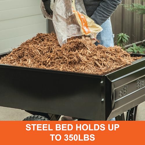Agri-Fab Inc 350-Pound Steel Tow Behind Dump Cart, 10-Cubic Feet Capacity – Removable Tail Gate, Garden Utility Trailer, Black, Made in the USA; Model # 45-0303 - style: 350 lb. Steel Tow-Behind Dump Cart