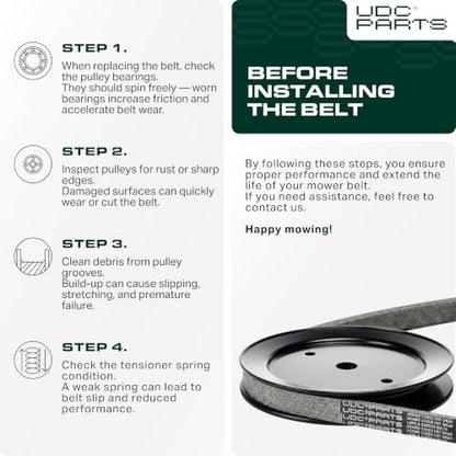 UDC Parts 532185476 Drive Belt Replacement for Husqvarna, 0.375" x 43" - size: 43"L x 0.375"W