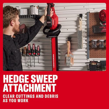 CRAFTSMAN V20 22 in. Hedge Trimmer Cordless with 2Ah Battery and Charger, Lightweight Brushless RP Bush Trimmer with Hedge Sweep Attachment, Longer Runtime, Up to 2X More Power (CMCHT830D1) - style: NEW 20V Brushless Trimmer Kit