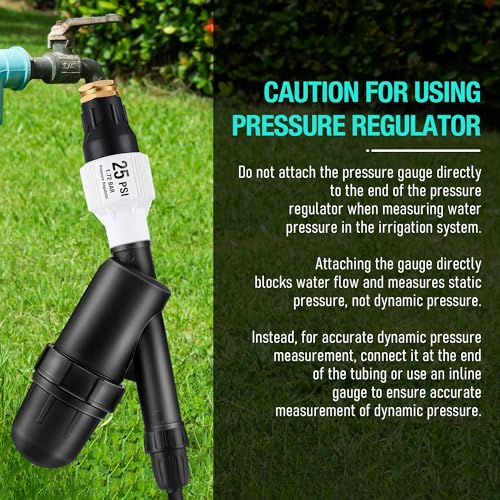 Aurelema Drip Irrigation Pressure Regulator and Filter, 25 PSI, 3/4 Inch