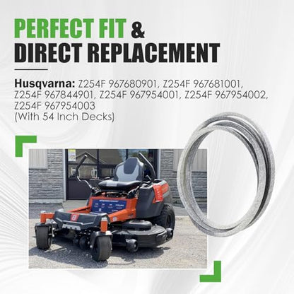 592951801 Deck Belt Fit for Husqvarna Z254F 54" Decks Zero-Turn Mower - size: 0.53" x 152"