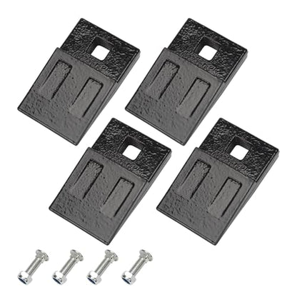 4 Pack 3 Point Auger Cutting Edge with Screw, Cutting Wedges Square Hole Replacement Auger Teeth with Hardware for Carbide Cut Edge 3 Point Post Hole Digger Spiral Drill Bit Cut