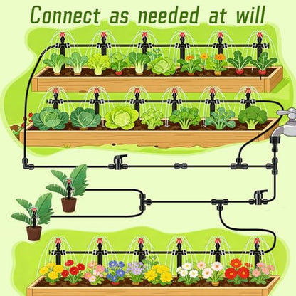 47 Pack Quick Connect 1/4" Drip Irrigation Fittings Kit - size: 47PCS 1/4" Irrigation Fittings