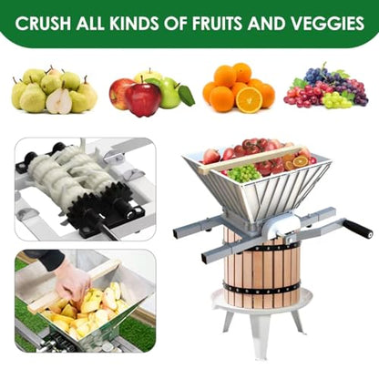 1.6Gallon/6L fruit press with 7L fruit crusher