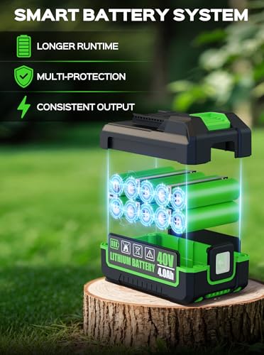 TIECTOWN 40V 16" Cordless Electric Lawn Mower with 4.0Ah Battery - Green