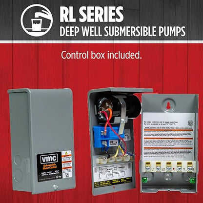 Red Lion RL12G10-3W2V Submersible Well Pump, 1 HP, 3-Wire, 230V, 12 GPM - style: 1-HP