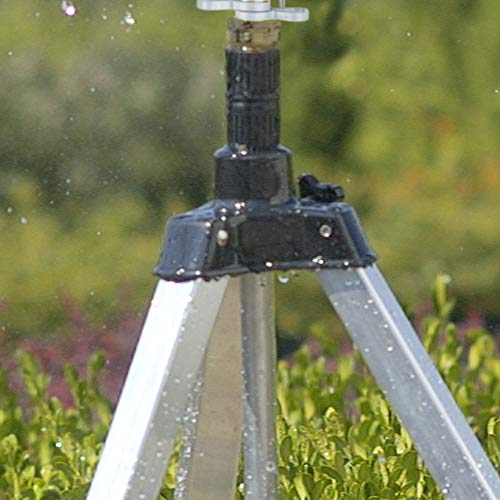 Gilmour Pro Telescoping Extra Large Area Circular Water Sprinkler for Lawn, Tripod Sprinkler with 8,500 sq ft Coverage, White/Black