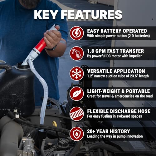 TERA PUMP Automatic Battery Powered Liquid Transfer Pump - style: Basic Stick Pump (D)