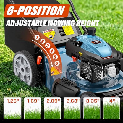 SENIX 22" 201cc Variable Speed Rear Wheel Self Propelled Gas Lawn Mower