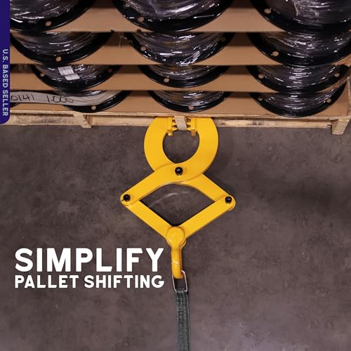 BISupply Pallet Puller Clamp, 6,000 lb pound Pulling Capacity, Pallet Grabber Hook Puller Tool for Forklift Chain