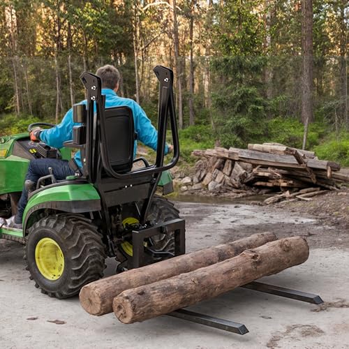 YINTATECH 50" 3 Point Pallet Forks,1500lbs Capacity Adjustable Width Range(28"-45") Pallet Fork Attachments,3 Point Hitch Pallet Forks for Tractor Category 1,Black
