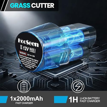 Cordless Weed Wacker, 12V Electric Grass Trimmer Edger,Blue - color: Blue