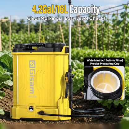 Battery Powered Backpack Sprayer with Auto Mixer,2 Batterie,120PSI Sprayer