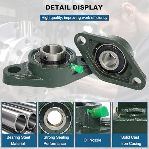 4 Pack UCFL205-16 Pillow Block Bearing, Flange Mount Ball Bearing Unit, 1 Inch Bore, 2-Bolt Flange, Self Aligning Cast Iron Housing, Set Screw Locking Style Flange Pillow Block Bearing - style: UCFL205-16