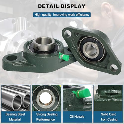 4 Pack UCFL205-16 Pillow Block Bearing, Flange Mount Ball Bearing Unit, 1 Inch Bore, 2-Bolt Flange, Self Aligning Cast Iron Housing, Set Screw Locking Style Flange Pillow Block Bearing - style: UCFL205-16
