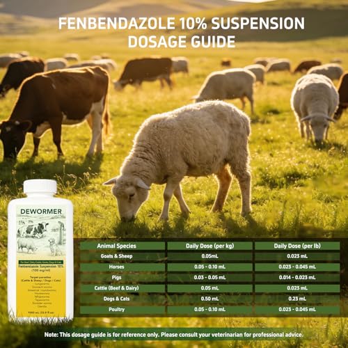 Dewormer for Beef, Dairy Cattle and Goats, Fenbendazole 10% Oral Suspension