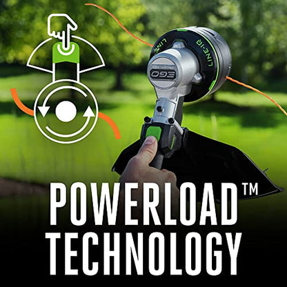 EGO POWER+ String Trimmer, Battery Powered, 16" Trimmer for Weeds and Grass with POWERLOAD, LINE IQ, Telescopic Carbon Fiber Shaft, Battery and Charger Not Included - ST1620T - style: 16" Line IQ/Telescopic (No Battery/Charger)