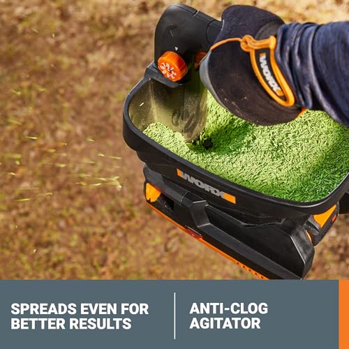 WORX Cordless Broadcast Spreader, 20V Seed Spreader, WG869 - style: Battery & Charger Included
