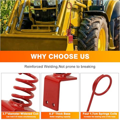 1PCS Hydraulic Hose Hanger for Tractor, 3.7" Diameter Hydraulic Hose Saver - color: 1 PC Red